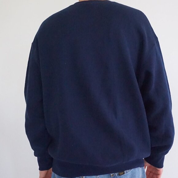 90S Fruits Of The Loom Navy South Padre Island Texas Travel Crew Neck Sweater XL - Picture 2 of 10